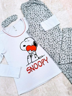 Pijama Feminino Longo Snoopy Love You.