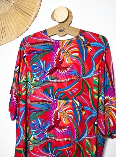 Kimono Floresta Tropical Vermelho