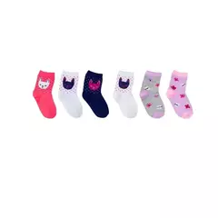 Kit 12 Pares Meia Infantil Estampadinha Para Menina - comprar online