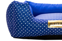 Cama Quadrada para Cachorro ou Gato Luppet Luxo Azul Poa Tamanho:M (LP8018-03M) - WFL USADOS de Informática