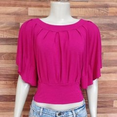 blusa rosa em viscolycra decote nas costas - comprar online