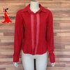 camisa vermelha em algodão cm bordado