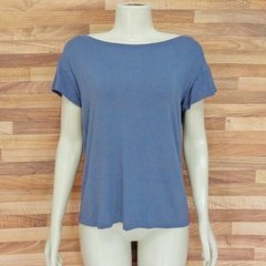 blusa básica azul acizentada em viscolycra - comprar online