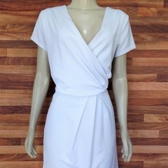vestido branco decote simulassão - comprar online