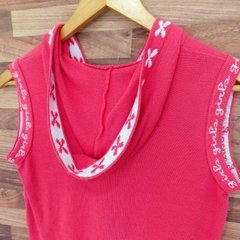 colete rosa de tricot girls infantil - Mamá Shop Brechó