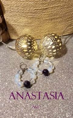 Aros Amatista y Moonstone