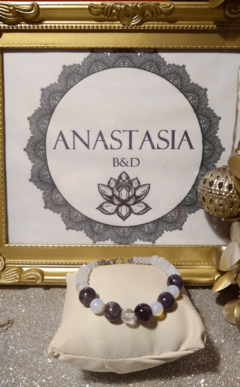 Pulsera Amatista y Moonstone