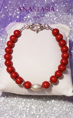 Pulsera Silver Red Crystalia