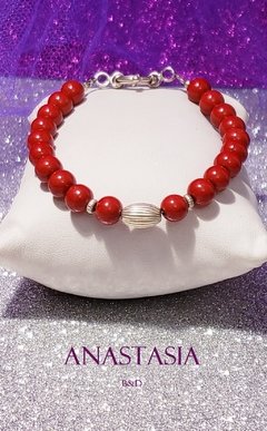 Pulsera Silver Red Crystalia - Anastasia B&D