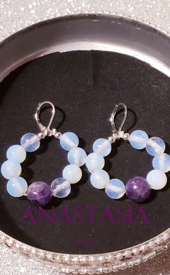 Imagen de Aros Amatista y Moonstone