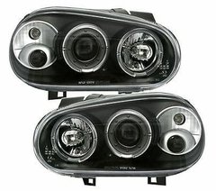 Faros, ópticas con proyector mas ojo de angel para vw golf mk4