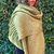 Bufandón o Chal de lana de llama frisada en telar (Verde oliva) - comprar online