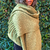 Shawl / oversized scarf of llama wool (Olive green) - buy online