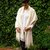 Shawl / oversized scarf of llama wool (Off white)