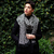 Wool & Cotton shawl scarf - Black & White on internet
