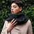 Image of Wool & Cotton shawl scarf - Black