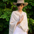 Image of Poncho with buttons - White