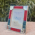 Photo frame with alpaca metal and Andean textile 6"x8.5" Mod.1548