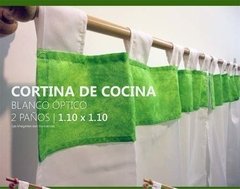 Cortina De Cocina 2 Paños Blanco Optico(2507) - DIR-TEX