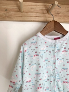 PIJAMA DOBLE ARO CISNE FONDO AQUA - comprar online