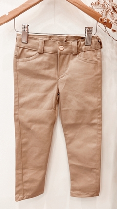 Pantalon gabardina beige elastizado - comprar online