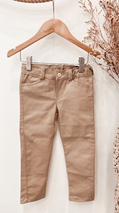 Pantalon gabardina beige elastizado