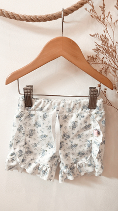 SHORT VOLADO FLORES CELESTE - comprar online