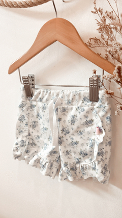 SHORT VOLADO FLORES CELESTE