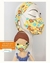 KIT Máscara Infantil 3D + Máscara boneca (o) - Amarelo Corujinha