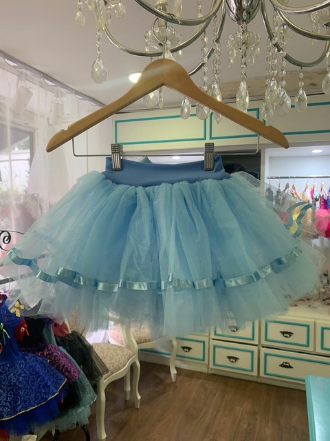 Saia tule hot sale azul infantil