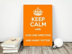 Placa decorativa MDF Keep Calm And Love One Direction And Harry Potter