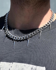 Collar silver spikes Q