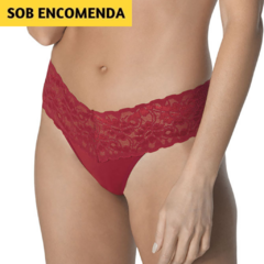 Calcinha Biquíni Vertigem DeMillus 053188. Leve e macio. Renda elástica na cintura. Cores: vermelho, azul-marinho, branco, preto, bege e prata. Tamanho PE, ME, GR e EG.