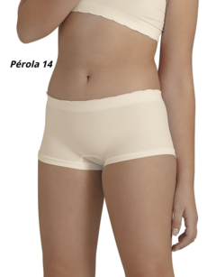 Calcinha Teen Calça Short Menina Ultraleve DeMillus, cor: pérola