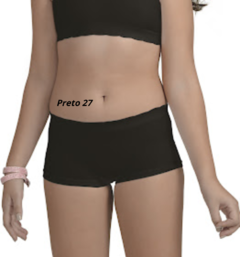 Calcinha Teen Calça Short Menina Ultraleve DeMillus, cor: preto