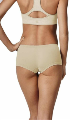 Calça Short Ultraleve DeMillus, microfibra, sem costura, cintura baixa. 