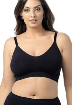 Sutiã Conforto Ultraleve Plus, Sem costura, Sem fecho, Alças largas, Plus Size.