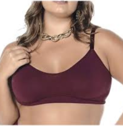 Sutiã Conforto Ultraleve Plus, Sem costura, Sem fecho, Alças largas, Plus Size.
