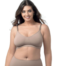 Sutiã Conforto Ultraleve Plus, Sem costura, Sem fecho, Alças largas, Plus Size.