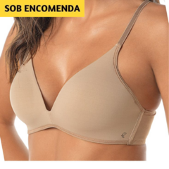 Sutiã Angelet Lieve DeMillus 063046. Frente inteira em espuma moldada, anatômica e supermacia. Costura embutida. Não marca sob a roupa. Sem aro. Barbatanas nas laterais. Acomoda os seios de forma natural. Cores: Preto e Bege. Tamanho: 42, 44, 46 e 48.