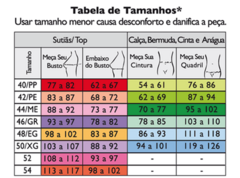 Tabela de Medidas DeMillus