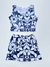 CONJUNTO POLLERA Y TOP FLOR FONDO AZUL - comprar online