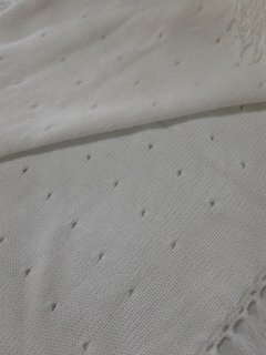 Manta em Tricô com Franjas Bebê Branca toalha - Ateliê Artetramas Tricô | Toucas e Luvas de Tricô Compre Sem Sair de Casa