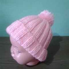 Conjunto De Trico Rosa Bebê Touca E Luva - comprar online