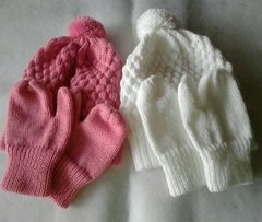 2 Conjuntos de Tricô para Bebês de 3 a 6 meses Toucas e Luvinhas para Menino ou Menina Artetramas - comprar online