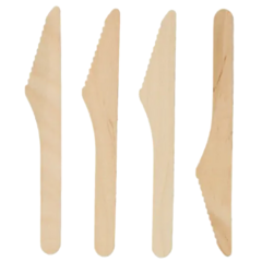Cuchillo Madera Bambu Descartables X 100 Unidades - (copia)