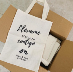 Bolsa totebag "Llevame contigo" x 100 unidades