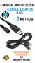 Cable adwei usb cargador y datos largo 3 mtrs usb tipo microusb - comprar online