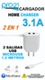 Cargador Pro21 Home charger 3.1a con cable Dual Usb - comprar online