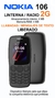Teléfono Celular Nokia 106 (2018) 4 Mb 4 Mb Ram Simple Pequeño Con Teclado Libre - comprar online